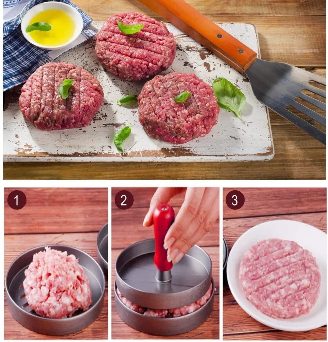 MOLDE PRENSA MANUAL PARA CARNE HAMBURGUE