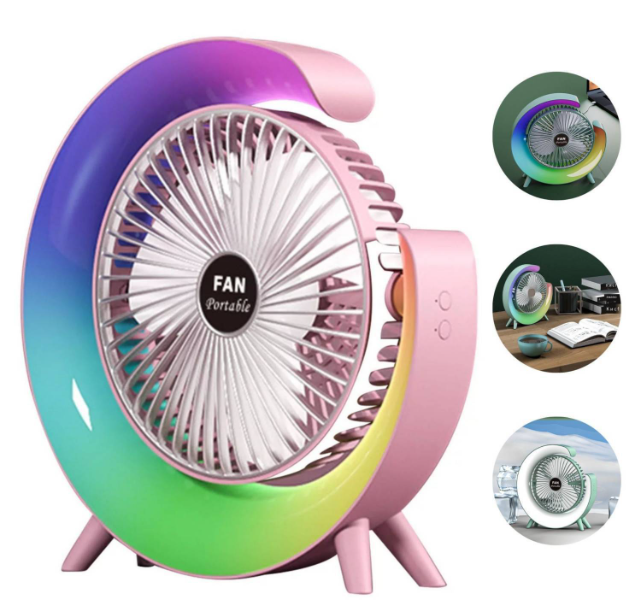VENTILADOR DE MESA RGB.