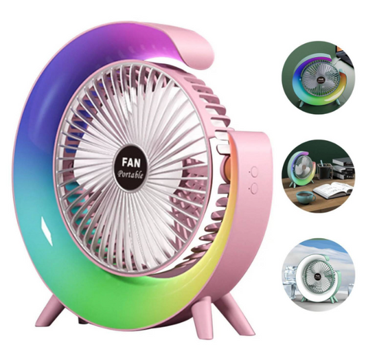 VENTILADOR DE MESA RGB.