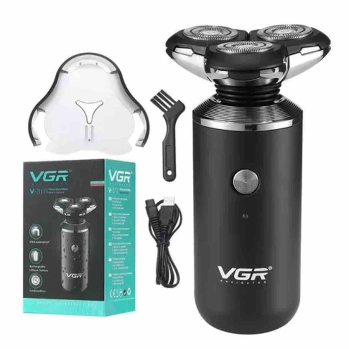 AFEITADORA ELECTRICA VGR V - 317 RECARGABLE USB DE 3 CABEZAS