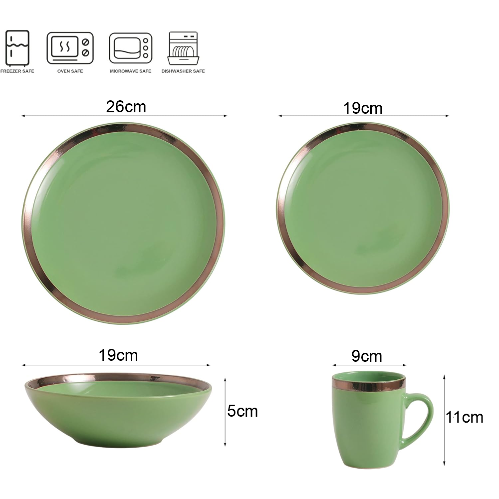 SET VAJILLA CERÁMICA DE LUJO 16 PIEZAS
