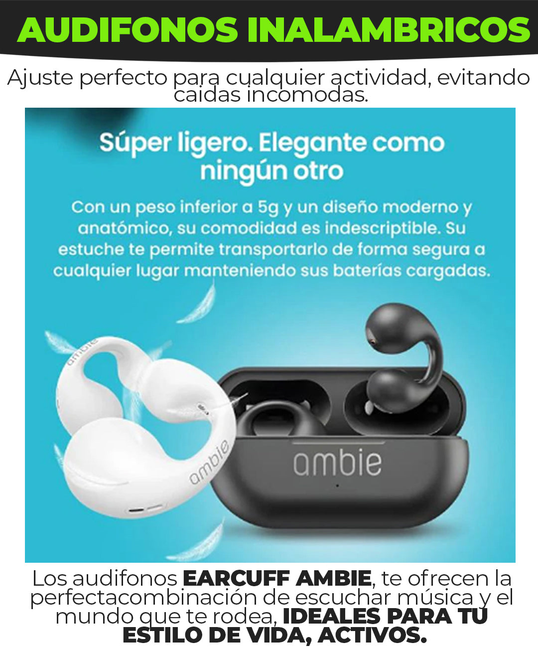 AMBIE® Audífonos resistentes al agua – ULTRAFIT COLOMBIA